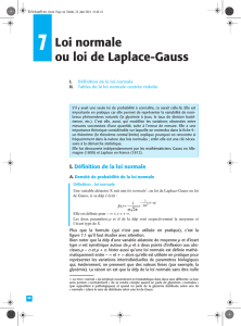 7 Loi normale ou loi de Laplace-Gauss