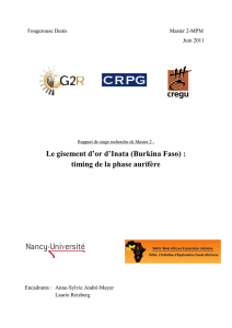 Le gisement d`or d`Inata (Burkina Faso) : timing de la