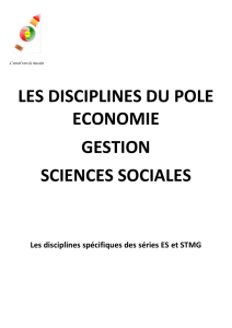 les disciplines du pole economie gestion sciences sociales