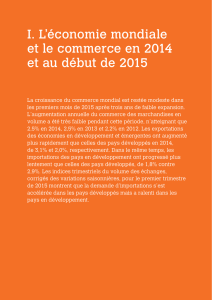 L`économie mondiale et le commerce en 2014 et au début de 2015