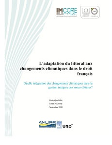 L`adaptation du littoral aux changements climatiques