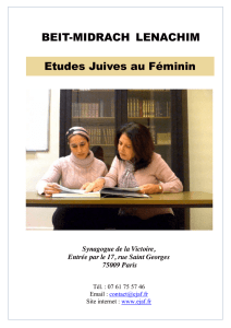 Etudes Juives au Féminin BEIT-MIDRACH LENACHIM