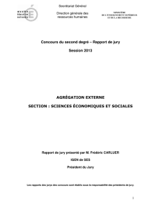 Rapport du jury de l`agrégation externe de SES - SES