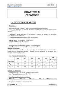 chapitre 9 l`épargne