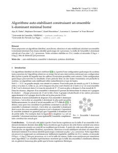 Algorithme auto-stabilisant construisant un ensemble k