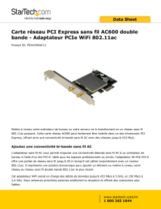 Carte réseau PCI Express sans fil AC600 double