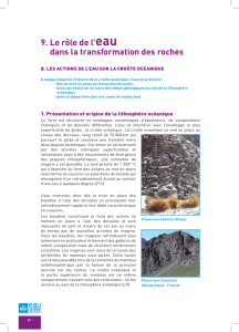 9. Le rôle de l`eau dans la transformation des roches