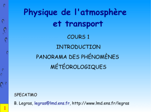 Physique de l`atmosphère et transport