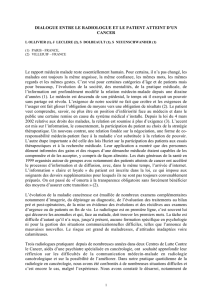 DIALOGUE ENTRE LE RADIOLOGUE ET LE PATIENT