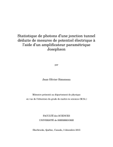 Statistique de photons d`une jonction tunnel déduite de mesures de