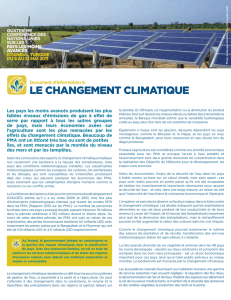 Document d`information 6: LE CHANGEMENT CLIMATIQUE