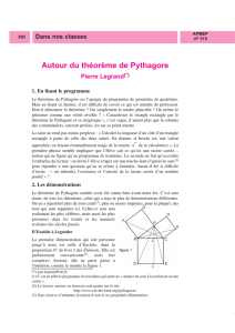 Autour du théorème de Pythagore