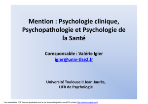 Psychologie clinique, Psychopathologie et Psychologie de la Santé