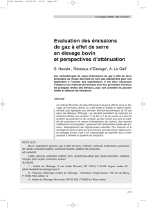 Evaluation des émissions de gaz à effet de serre en élevage bovin