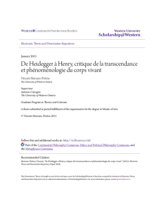 De Heidegger à Henry, critique de la transcendance