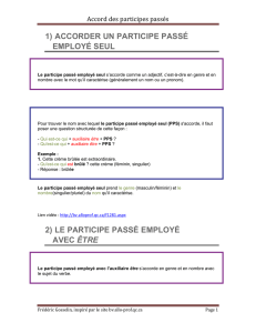 Accord des participes passés - Site de classe en français PEI de