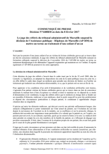 Communiqué de presse - Tribunal administratif de Marseille