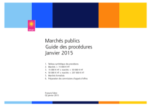 Marchés publics Guide des procédures Janvier 2015