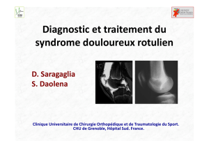 Syndrome douloureux rotulien D Saragaglia - rhumatologie