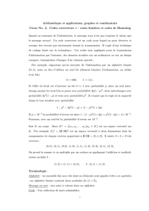 Arithmétique et applications, graphes et combinatoire Cours No. 2
