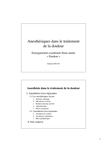Anesthésiques dans le traitement de la douleur