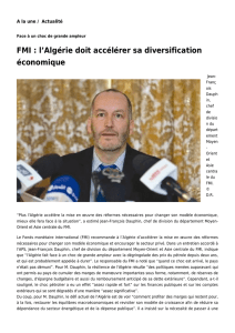 FMI : l`Algérie doit accélérer sa diversification économique