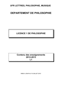 departement de philosophie - Département de Philosophie