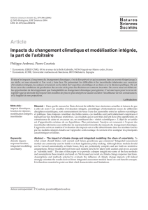 Impacts du changement climatique et modélisation intégrée, la part