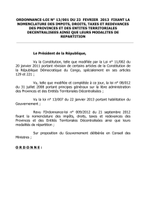 ORDONNANCE-LOI N° 13/001 DU 23 FEVRIER 2013 FIXANT LA