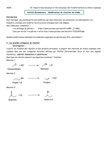 Activité expérimentale 2 : modifications de structure chimique