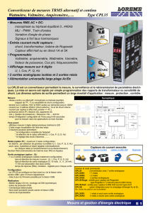 Convertisseur de mesures TRMS alternatif et continu Wattmètre