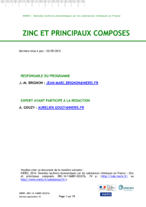 zinc et principaux composes