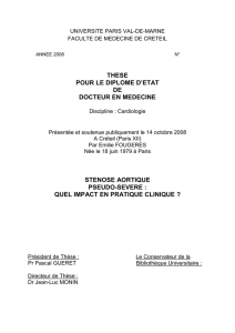 these pour le diplome d`etat de docteur en medecine stenose