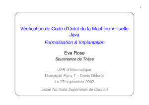 V´erification de Code d`Octet de la Machine Virtuelle