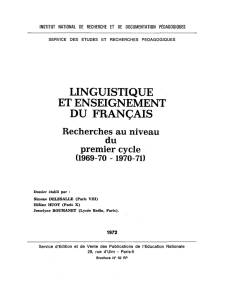 linguistique et enseignement du français