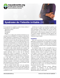 Syndrome de l`intestin irritable (SII)