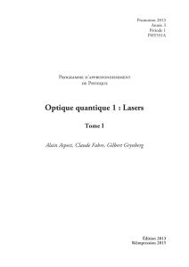 Optique quantique 1 : Lasers