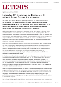 LeTemps.ch | Révolution télévisuelle. L`avis de l`expert. Loi radio