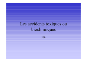 Les accidents toxiques ou biochimiques