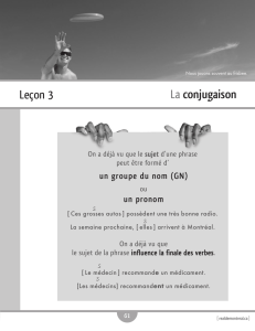 Leçon 3 La conjugaison