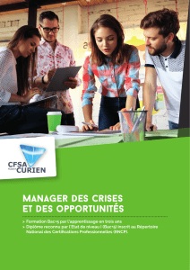 Brochure - Manager des Crises et Opportunités