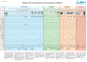 Tableau de comparaison des produits Sollatek
