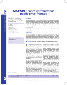 MATWIN : l`onco-entremetteur public