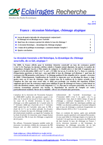 le chômage en France dans la récession