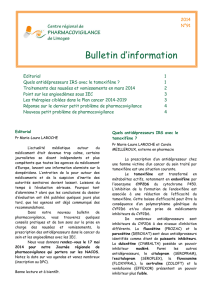 Bulletin d`information - Centre régional de pharmacovigilance de