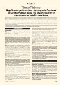 Hygiène et prévention du risque infectieux en