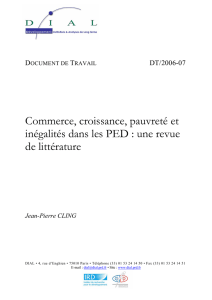Commerce, croissance, pauvret&eacute; et in&eacute;galit&eacute;s dans les