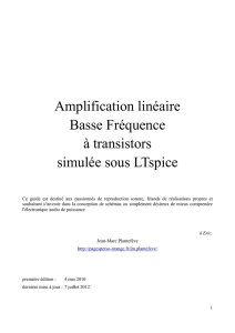 Amplification linéaire Basse Fréquence à transistors simulée sous
