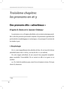 Troisième chapitre: les pronoms en et y