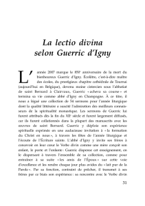 La lectio divina selon Guerric d`Igny